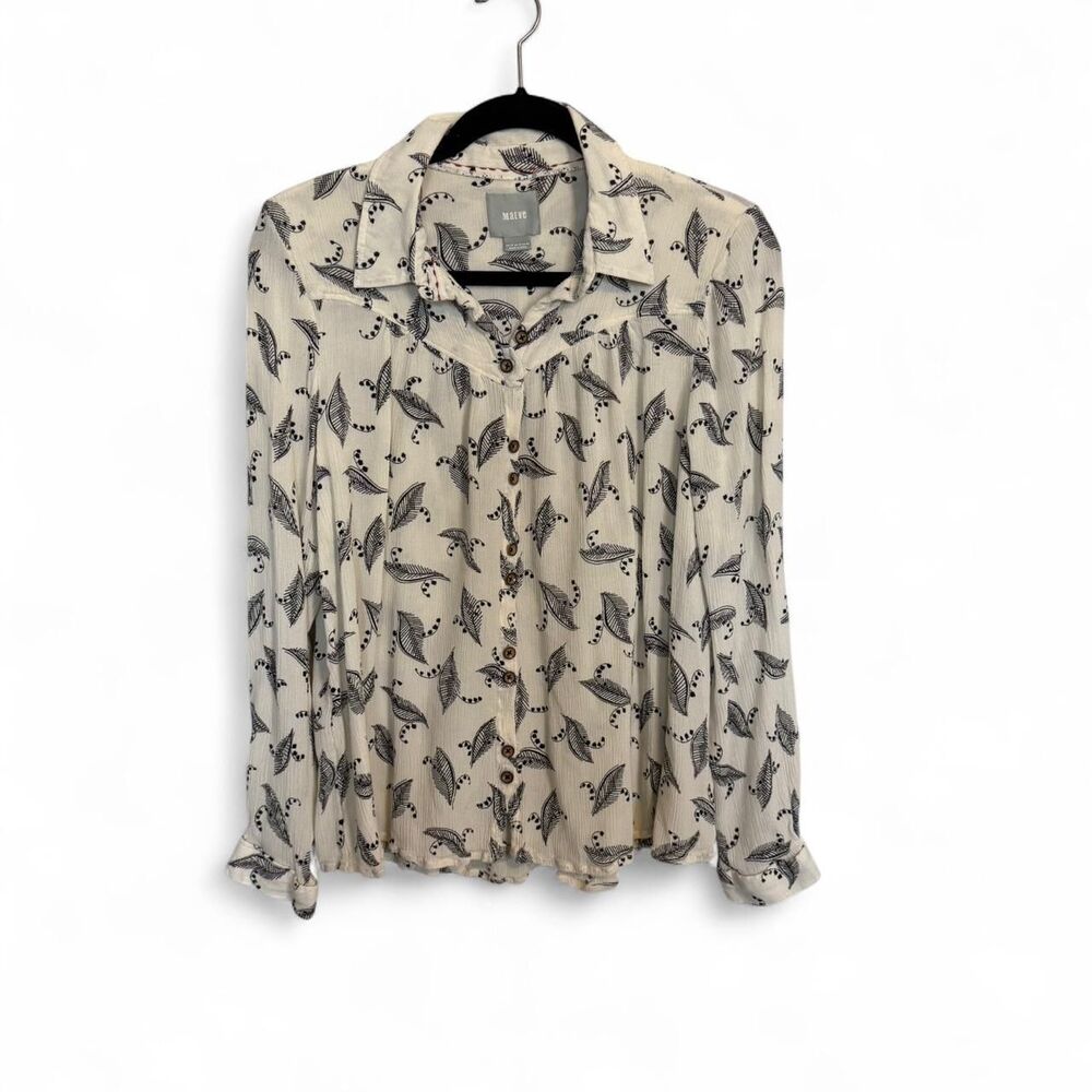 Maeve Anthropologie Lily of the Valley print Bainbridge button up blouse Size 12